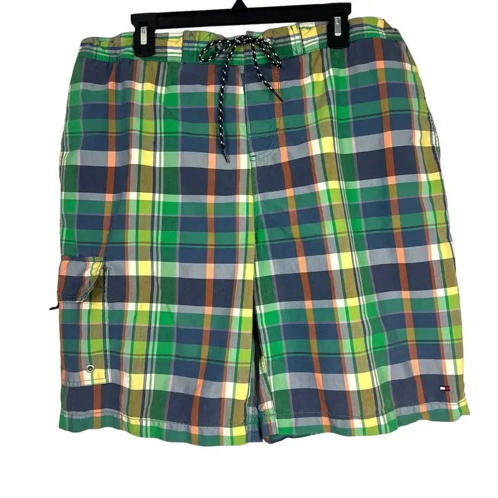 TOMMY HILFIGER Men’s Swim Trunks Shorts   XL Vacation Exorcise Cruise YMCA